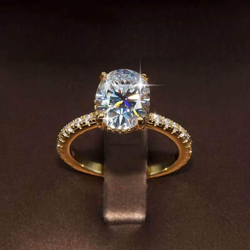 Telula 3CT Mossanite Jewelry VVS Moissanite Solitaire14K 18K Plating Moissanite Diamond Engagement Wedding Gold Ring