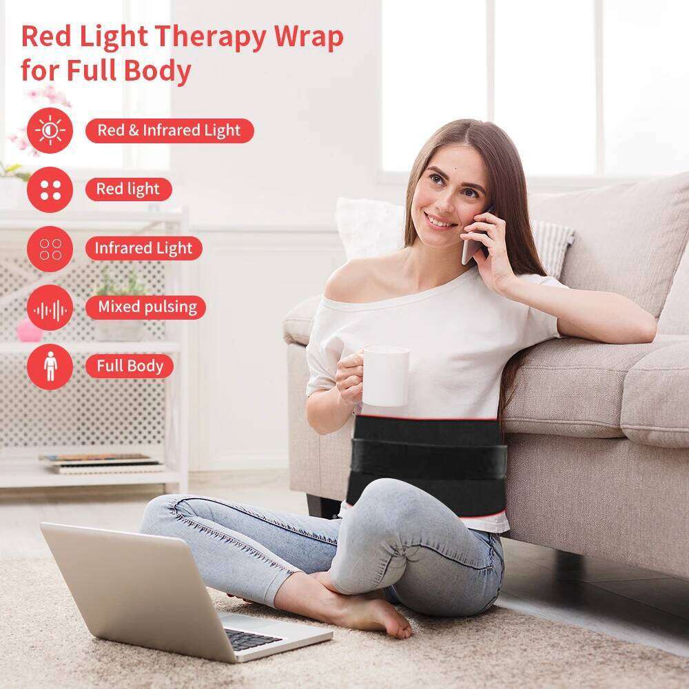 Red Therapy Pad Body 31" X 11" Dual Chip 660Nm 850Nm LED Infrared Light Device For Waist Back Shoulder Muscle Relax