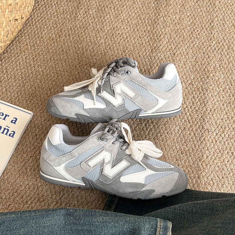 Ddmysports New Spring Thick Soled Lightweight German Training For Women Versatile Waffle Agan Lace Up Casual Shoes Outdoor Shoes