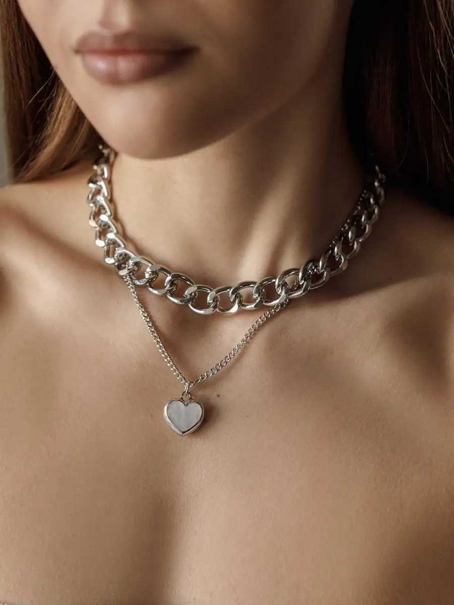 European and American Jewelry Cross Heart Pendant Necklace for Women Sweater Chain Trendy Jewelry Accessories Z250614