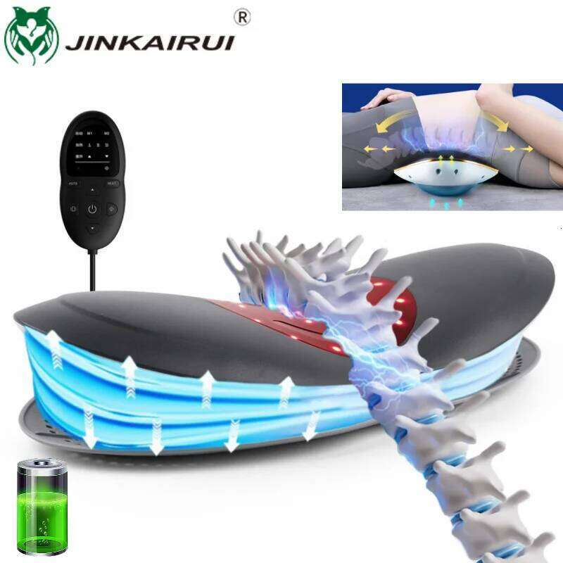 Multi-Level Adjustable Back Vibration Electric Waist Massager Lumbar Traction Device Iatable Hot Compress Spine