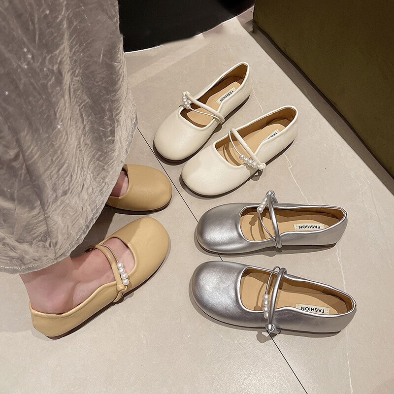 Ddmysports Soft Sole Beaded Women S Summer New Gentle Fairy Slip On Maternity Flat Loafers Shallow Mouth Single Shoes Outdoor Shoes