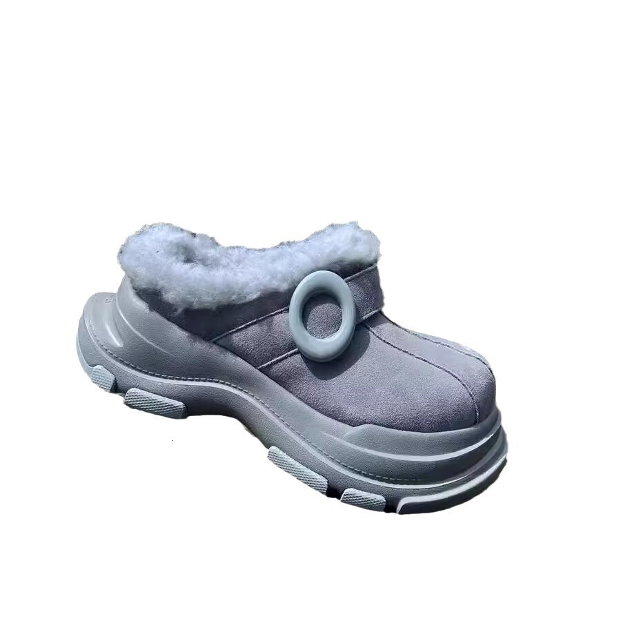 Ddmysports Women S Snow Winter New Leather And Fur Integrated Warm Cotton Thick Sole Non Slip Bread Shoes Lace Up Short Boots Outdoor Shoes