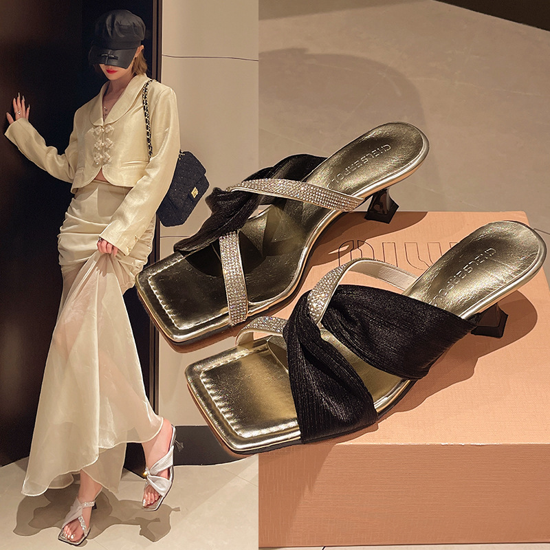 Ddmyoutdoor Cross Strap Square Toe Sandals For Women Outdoor Wear Summer New Trend Internet Celebrity Style Versatile Open Slippers Outdoor Shoes