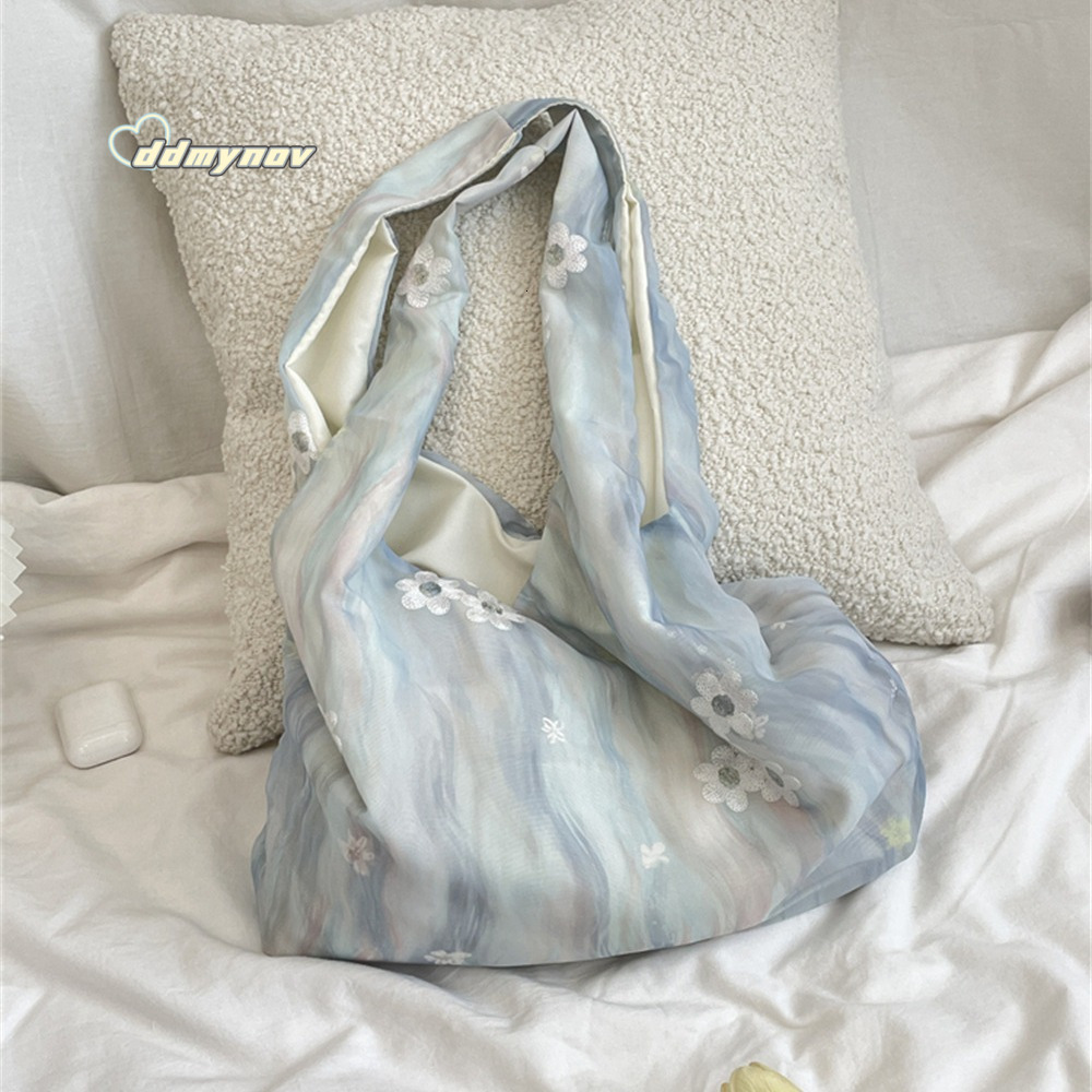 4692 Chinese Style Embroidered Artistic Fresh Fairy Canvas Single Shoulder Handbag Commuter Large Capacity Vest Bag ddmynov