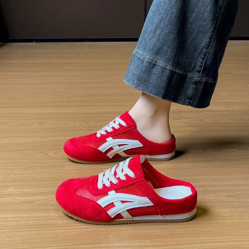 Ddmysports White Sneakers For Women Summer New Korean Style Ins Female Students Casual Sports Versatile Half Sole Street Shooting CY Outdoor Shoes