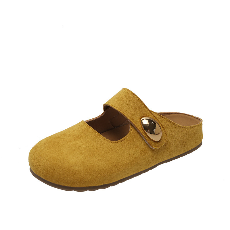 Ddmyoutdoor Women S French Closed Toe Slippers Spring Gentle Fairy Style Soft Sole One Strap Dress Shoes Outdoor Shoes