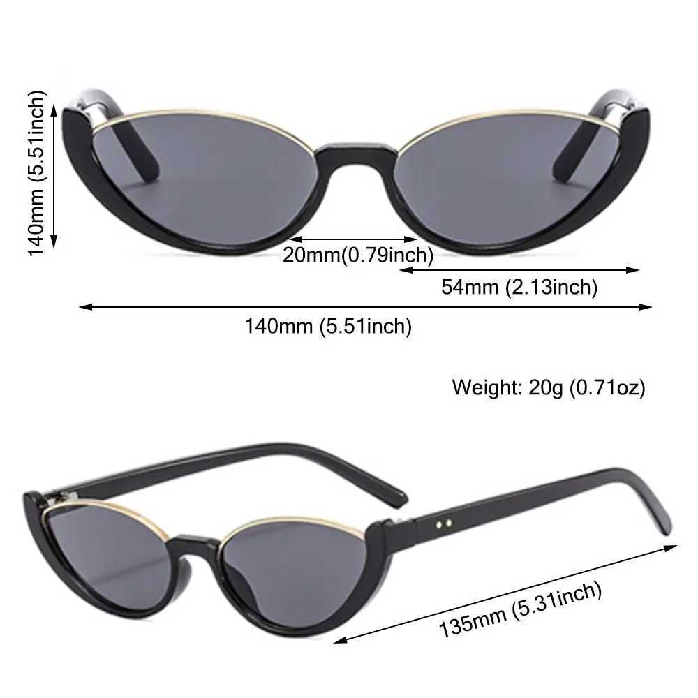 Vintage Small Cat Eye Sunglasses for Women Trendy Half-frame Sun Glasses Fashion Shades Eyewear Z250614