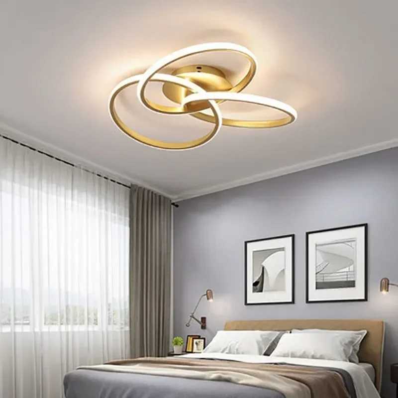 Modern LED Ceiling Light Acrylic Trefoil Dimmable Black White And Gold Indoor Lamp For Living Room Bedroom Dining Room Lighting Fixture XJ2500613