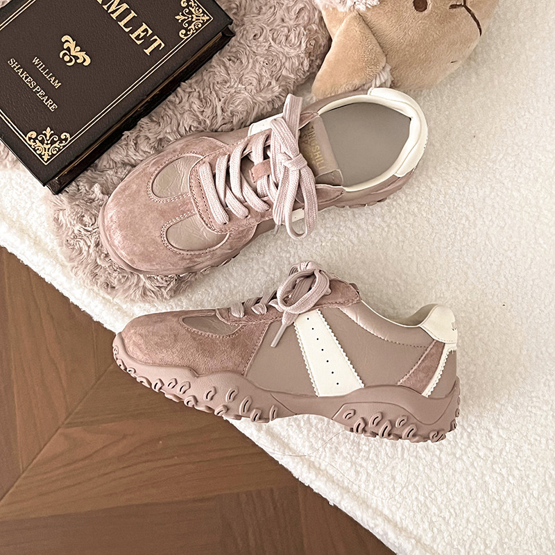 Ddmysports Spring Thick Soled German Training For Women New Lace Up Comfortable Casual Non Slip Sports Shoes Breathable Lightweight Agan Outdoor Shoes