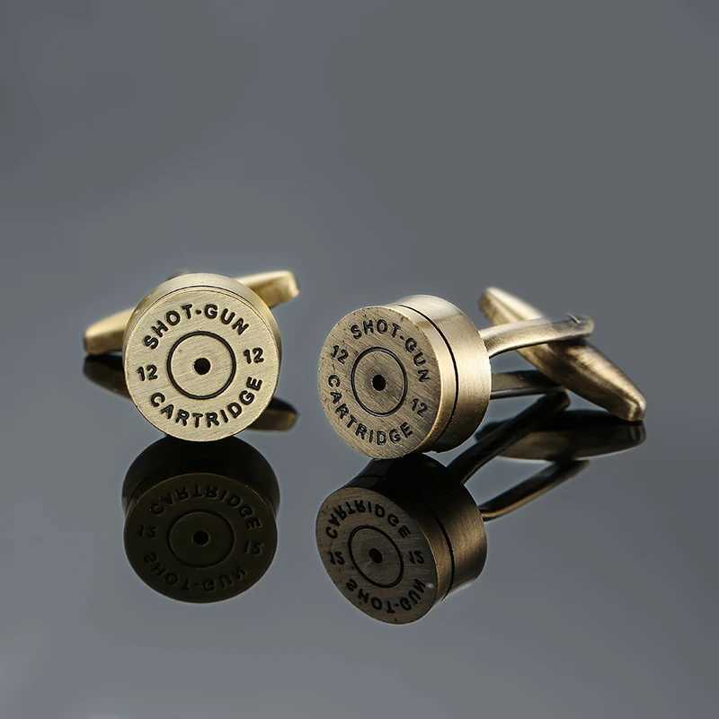 Mens French shirt cufflinks copper material classic style Bronze colored bullets cufflinks fashionable jewelry wholesaleXJ250614