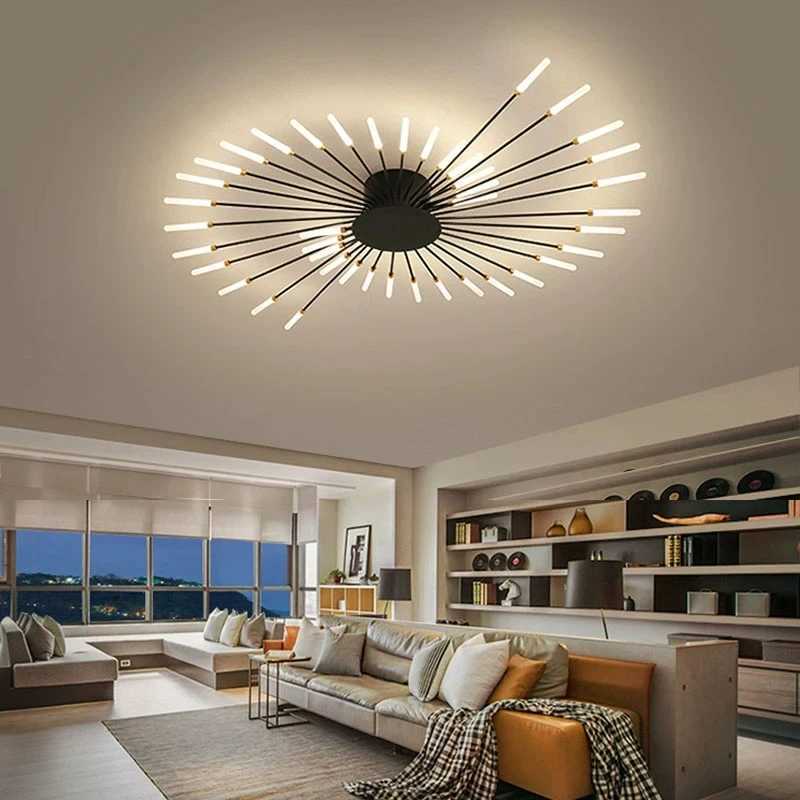 Modern LED Ceiling Lamp Living Room Dining Bedroom Ceiling Chandelier Lights Nordic Fireworks Design Home Decor Indoor Lighting XJ2500613