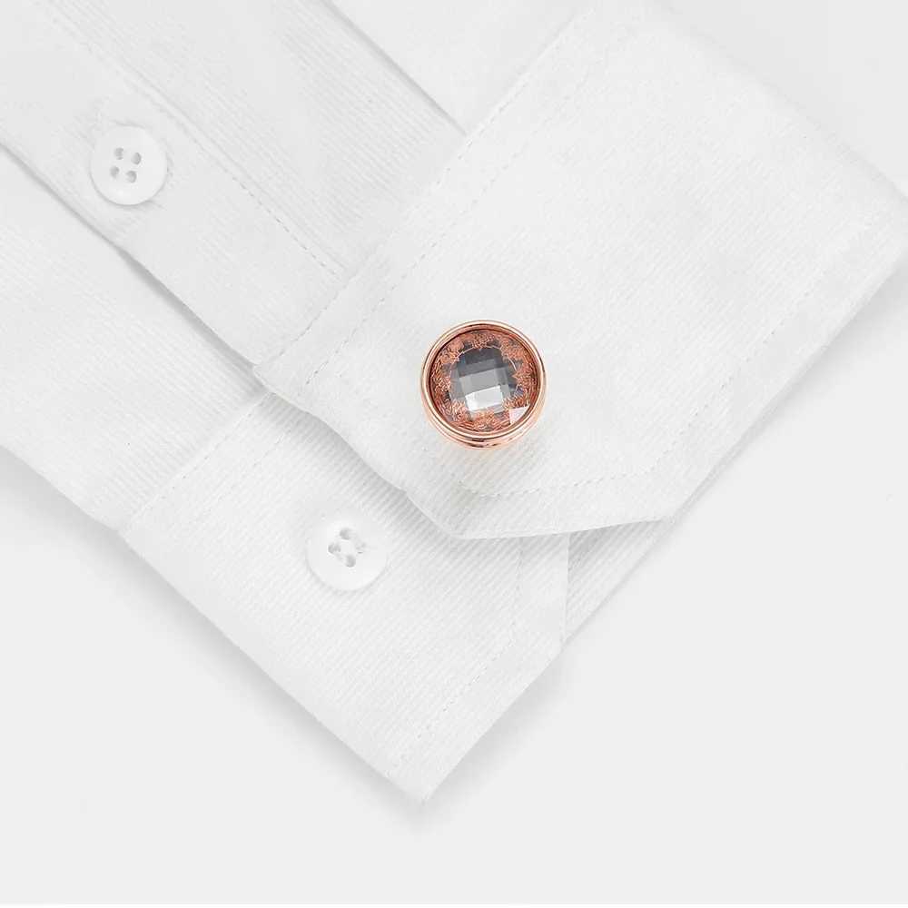 Fashion Pattern Copper Mens Cufflinks New Light Luxury Round Casual Business Dress Button Suit Shirt Jewelry AccessoriesXJ250614