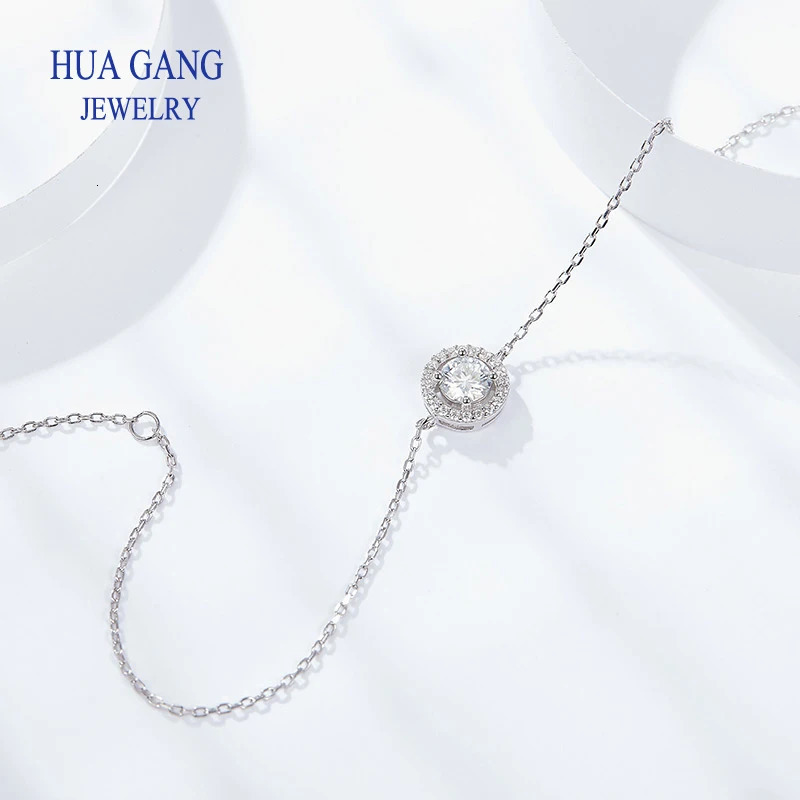 925 Silver Pass Diamond Test Past 0.5ct Excellent Cut D Color VVS1 Wedding Chain Bracelet for Girls Classic Jewelry 250610