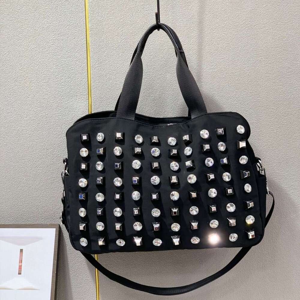 Large Capacity Rhinestone Inlaid Fashion Handbag Travel 2025 New Women's Crossbody Commuter Bag