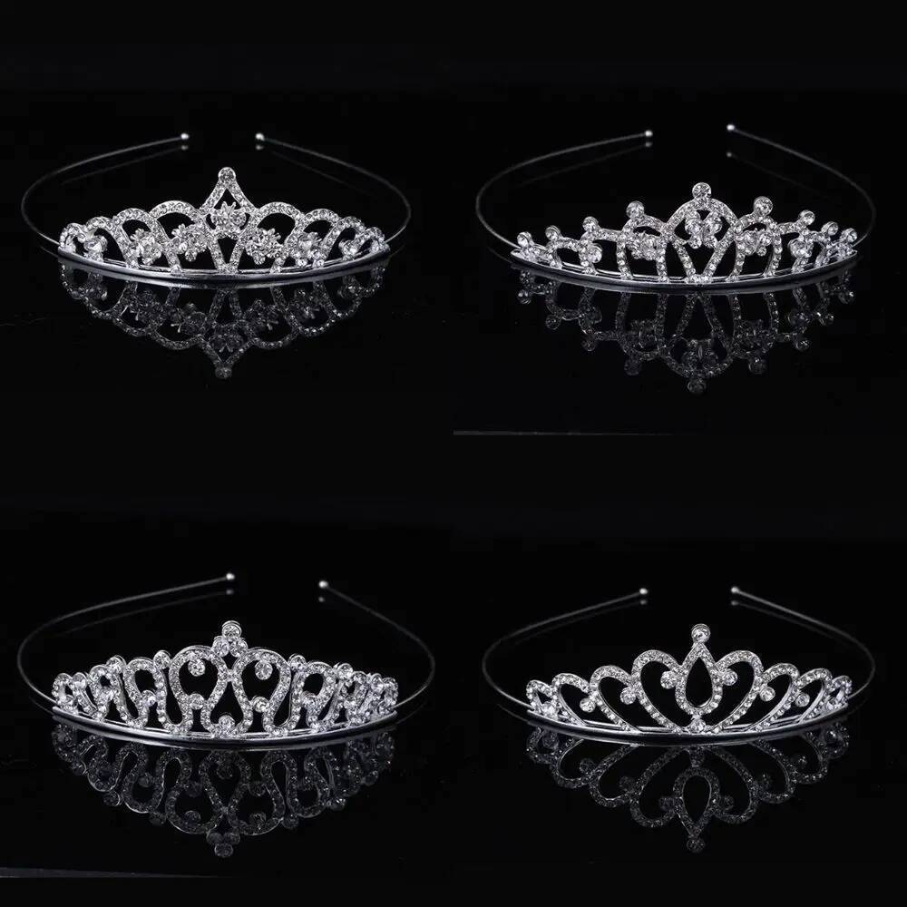 Children Tiaras and Crowns Headband Kids Girls Bridal Crystal Crown Wedding Party Accessiories Hair Jewelry Ornaments Headpiece