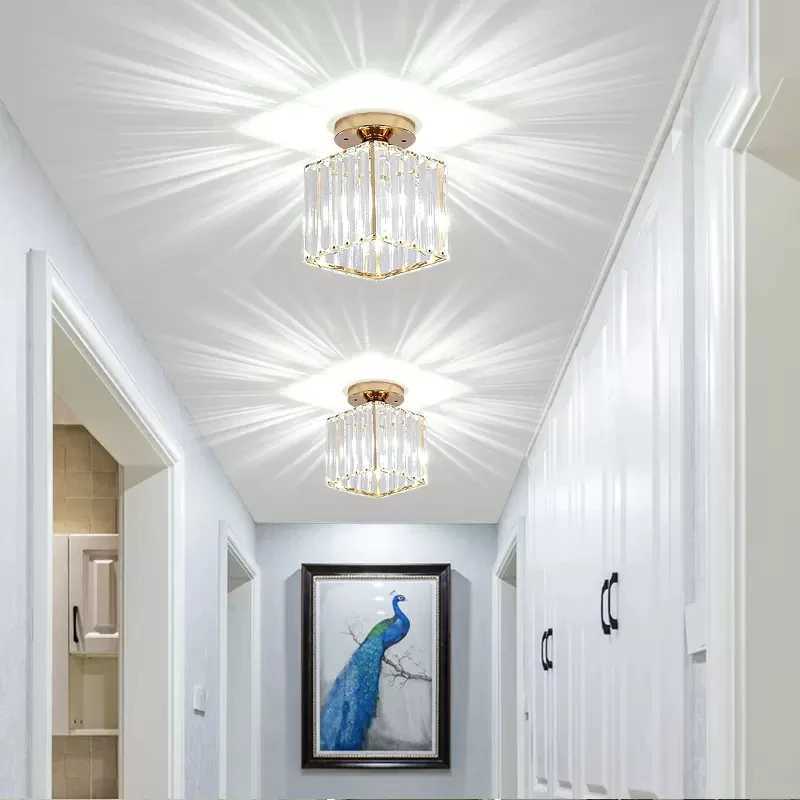 IRALAN Crystal Ceiling Light Corridor Channel Ceiling Lamp Luxurious Balcony Aisle Lamp Home Foyer Track Light Kitchen Ceiling Light XJ2500613