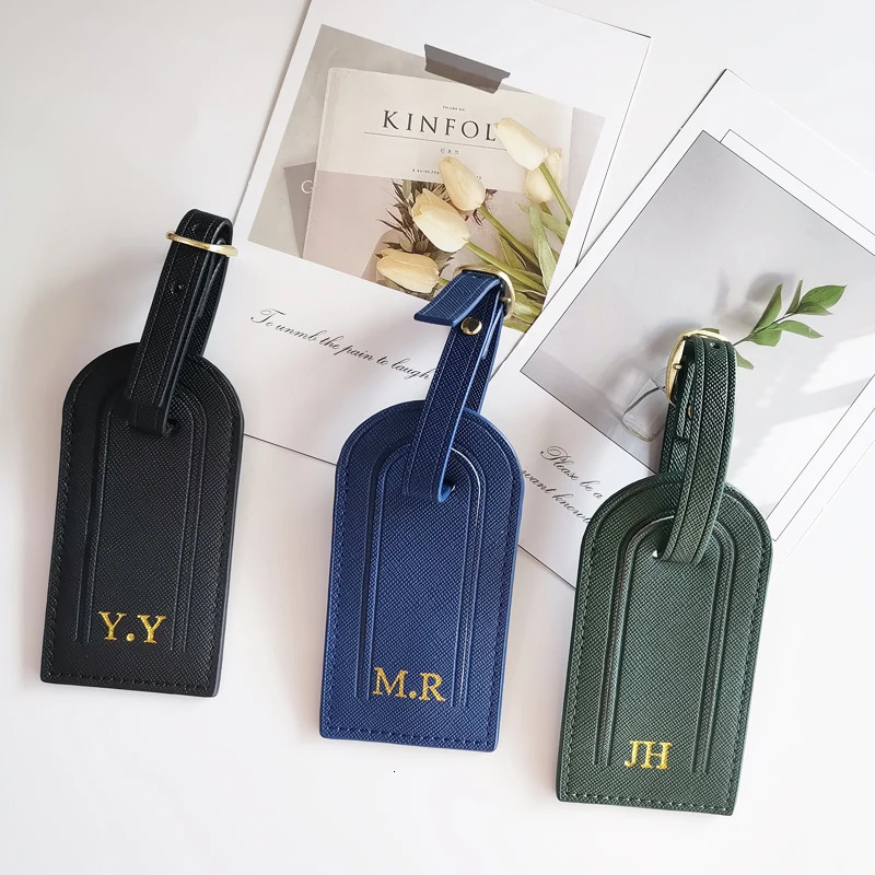 Multicolors Saffiano style lightweight portable luggage tag PU leather travel clip versatile multifunctional tag 250614