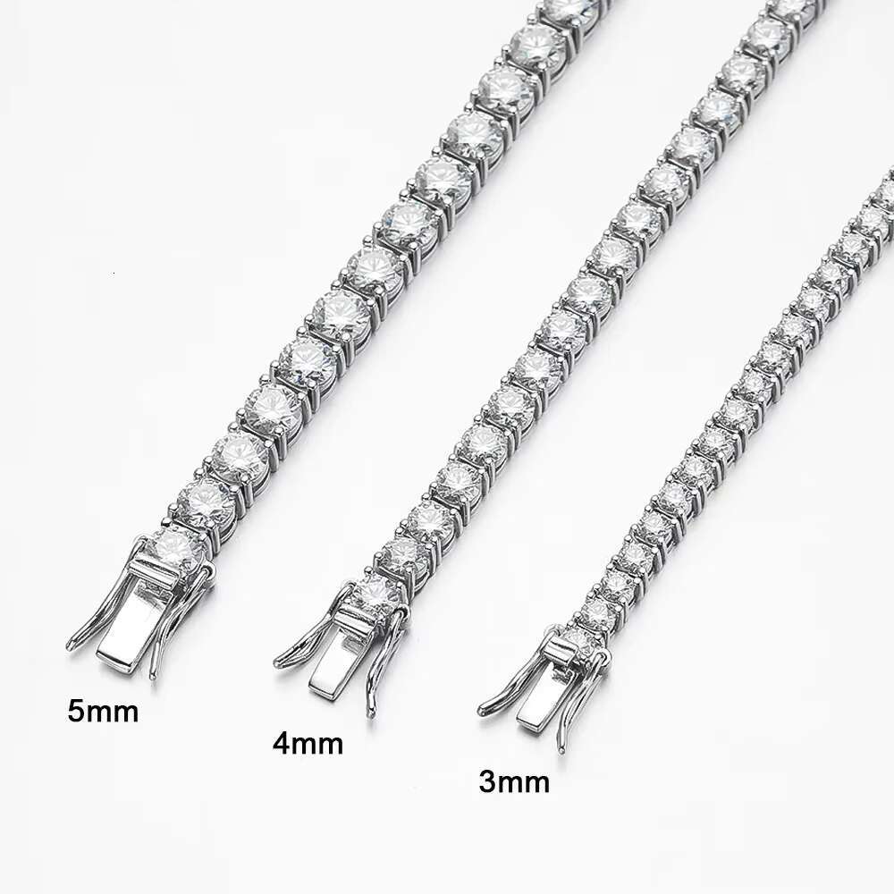 Igi Diamond 5Inch Moissanite Double Large Stone Silver Chains Moissanaite Man Mosaic Sungems Tennis Bracelet Saphires