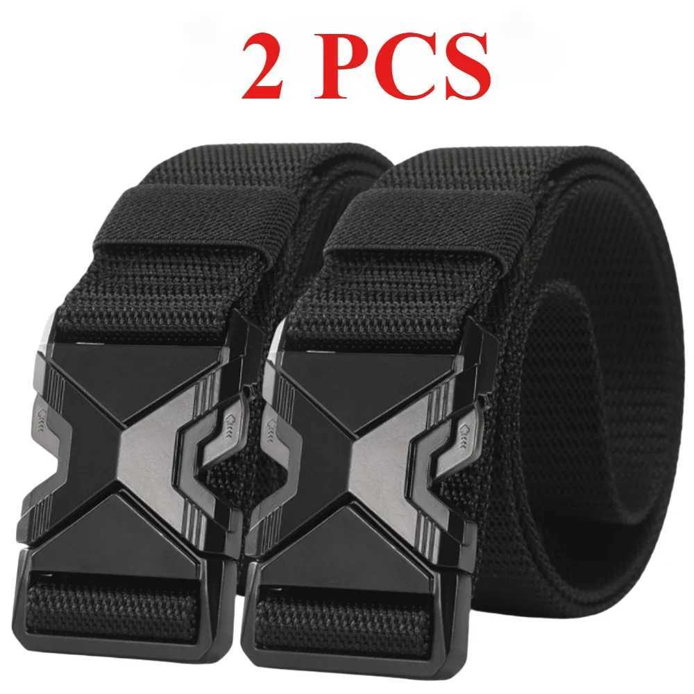 2PC Quick Release Pluggable Buckle Sports Belt Breathable Men Belts For Men Pants Belt Men Bbelt Perfect for Outdoor Adventures X250614