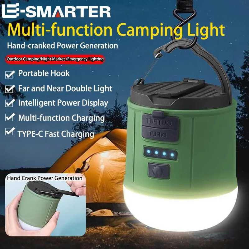 High Power Camping Lantern Tents Lamp USB Rechargeable Portable Camping Lights Outdoor Hiking Night Hanging Lamp W250613