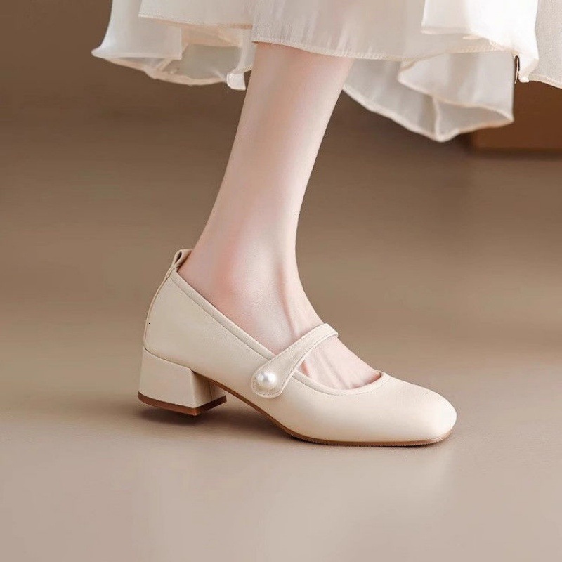 Ddmysports Women S Flat Spring New French Mary Jane Evening Style With Skirt Small Leather Shoes Outdoor Shoes