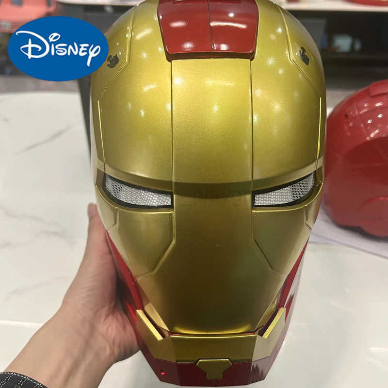 Disney 2025 New Iron Man Helmet Mk5 Jarvis Helmet Luminous Manual Opening And Closing Wearable Cool ChildrenS Cosplay Mask Toy Gift W250614