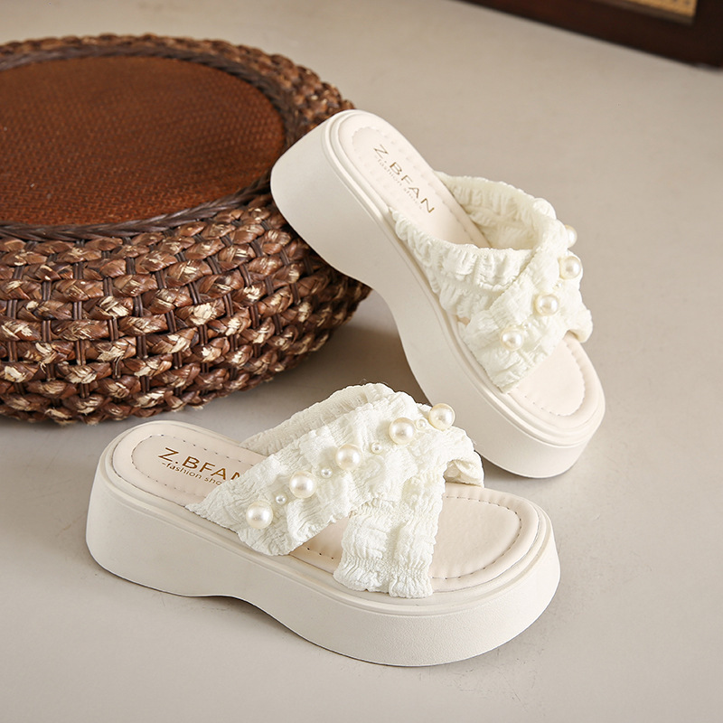 Ddmyoutdoor Women S Summer New Thick Soled Beach Sandals Internet Celebrity Ladies Casual Lazy Fashion One Strap Slippers Outdoor Shoes