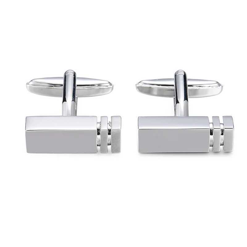High quality metal simple cufflinks fashionable French shirt badge brass material brand design mens wedding cufflinks XJ250614