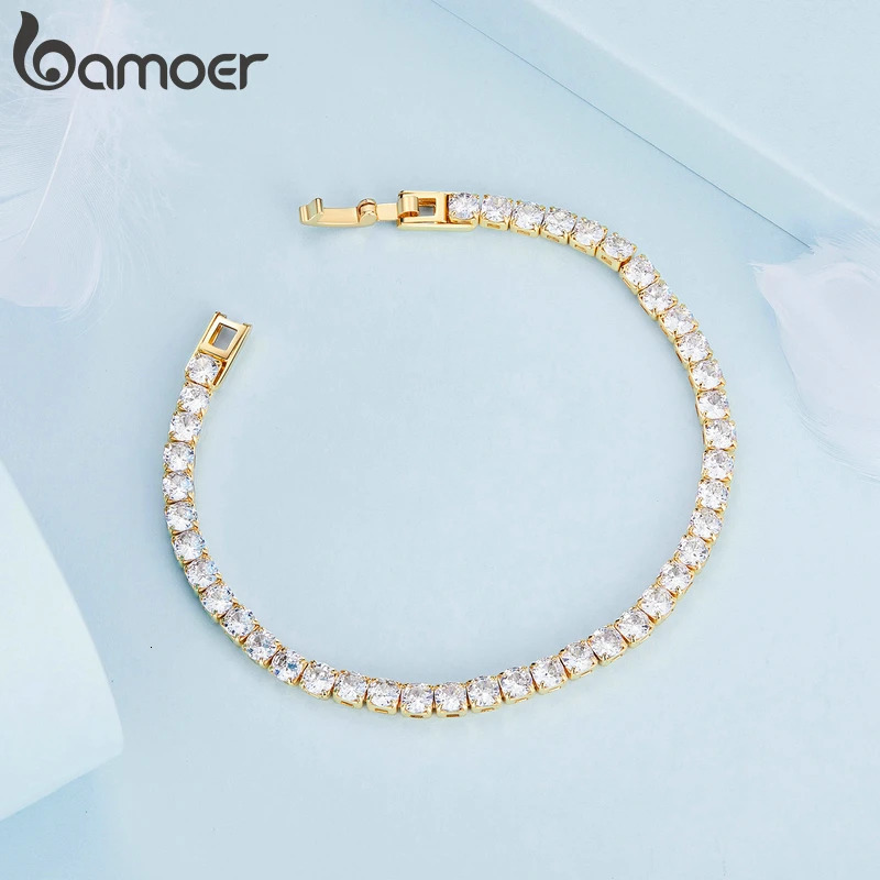 Plated Silver Color Full Zircon Chain Bracelet For Women Fashion Cubic CZ Wedding Party Jewelry Accessories 250610