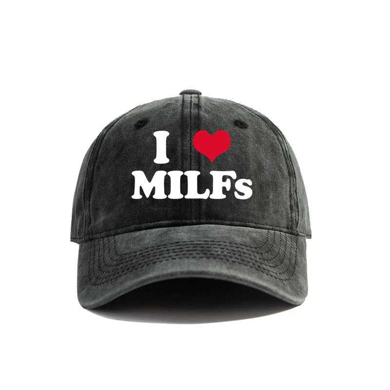 I Love MILFS Baseball Cap Summer Distressed Dad Hats Men Outdoor Adjustable Cotton Caps MZ-476 W250614
