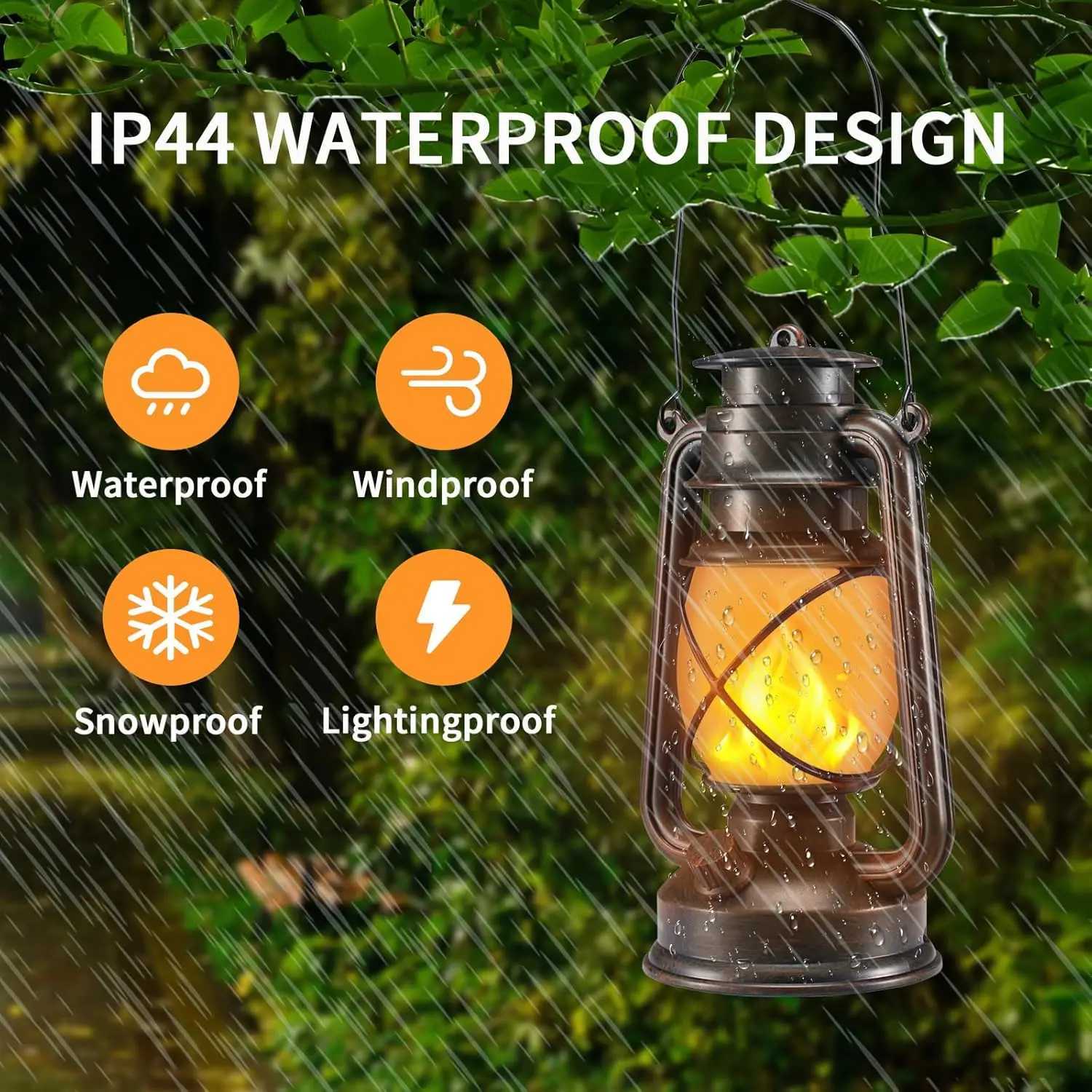 Vintage Camping Lantern Remote Control Flame LED Tent Light Battery Powered Kerosene Lamp Outdoor Portable Ramadan Decoration W250613
