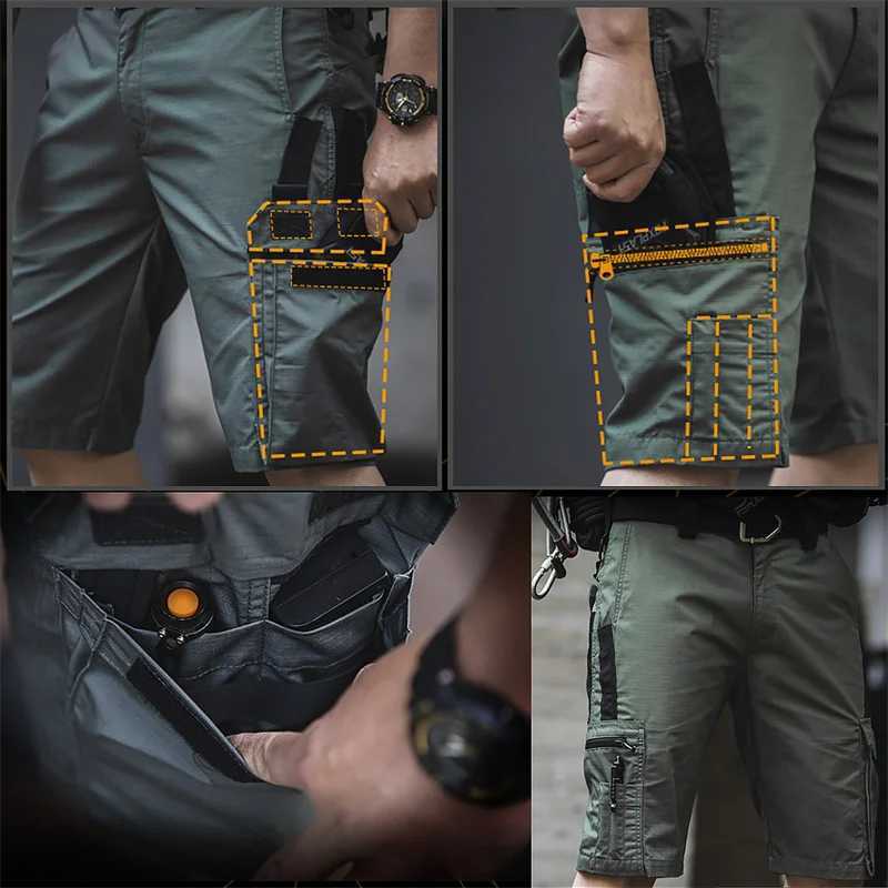 Tactical Camouflage Shorts Outdoor Work Pants Mens Multi-pocket Casual Cargo Short Pants Quick Dry Wear-resistant Shorts Male W250614
