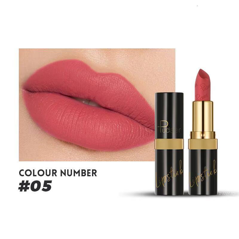 Matte Lipstick 10 Color Velvet Red Tint Non Stick Cup Glaze Long Lasting Waterproof Lip Gloss Make Up Lipsticks Cosmetic happy