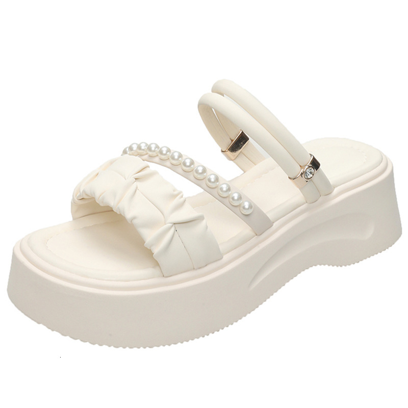 Ddmyoutdoor Two Way Roman Sandals For Women Summer New Versatile Fairy Style With Skirt Rhinestone Thick Sole Beach Slippers Outdoor Shoes