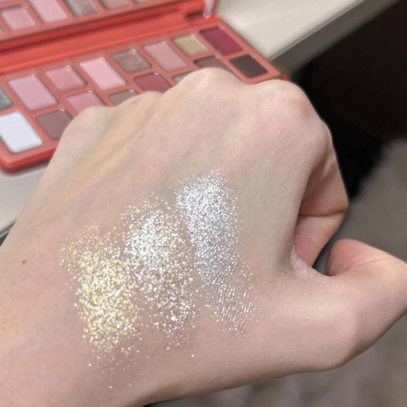 Korean Red Brown 16 Colors Eyeshadow Glitter Matte Pearlescent Shadow Sequins Halloween Eye Pigment Makeup Palette