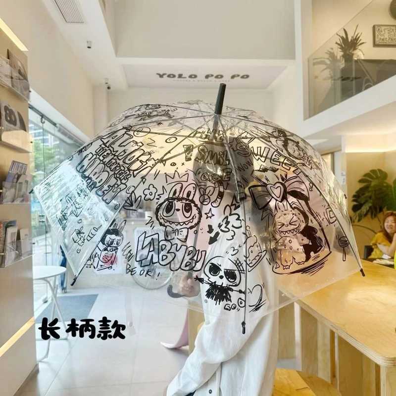 New Hot Labubu Folding Automatic Umbrella Anime Portable Wind Resistant Umbrella Fashion Charm Birthday Gifts Xmas Gifts Z250614