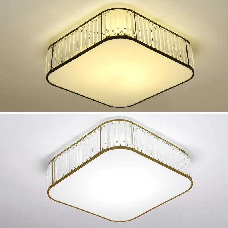 Modern Crystal LED Ceiling Light Gold/Black Metal Frame with Crystal Shade for Bedroom Living Room Nordic Home Decor Lighting XJ2500613