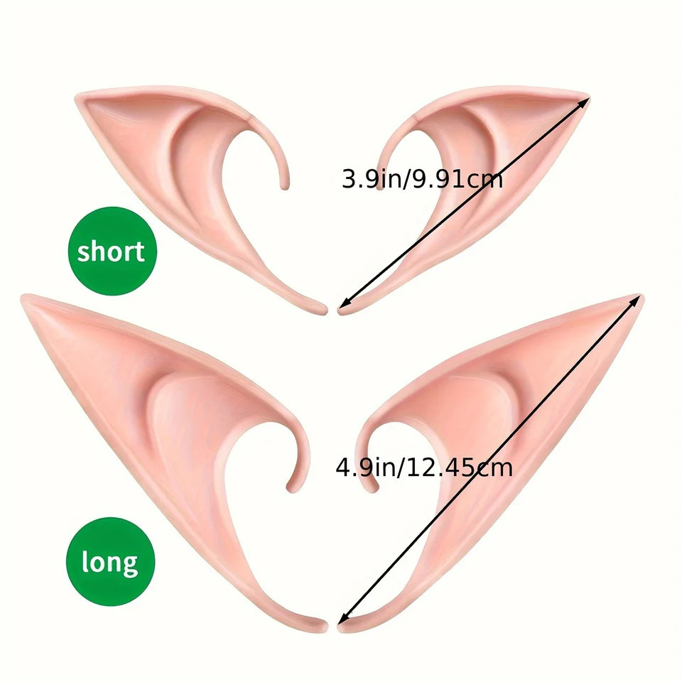 1pair Cosplay Fairy Artificial Elf Ears For Anime Party Dress Up Costume Masquerade Accessories For Halloween Christmas Party 250610