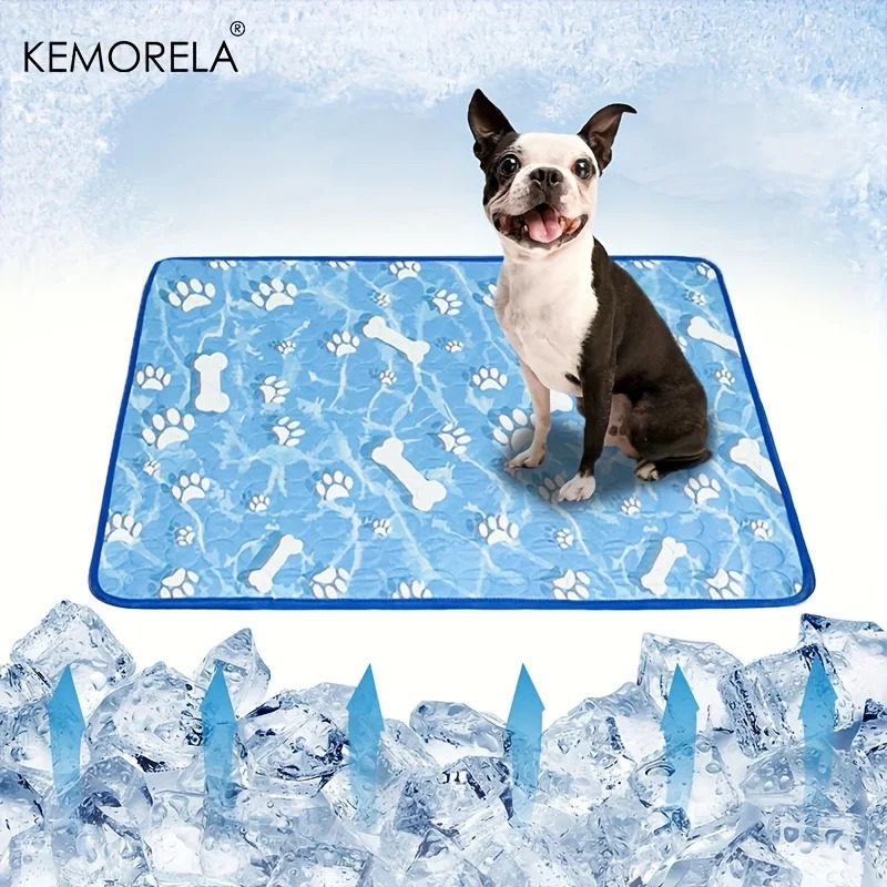 KEMORELA Large Dog Cooling Pad Self-Cooling Ice Silk Pad Washable Pet Dog Cooling Mat for Summer Comfortable Dogs And Cats 250614