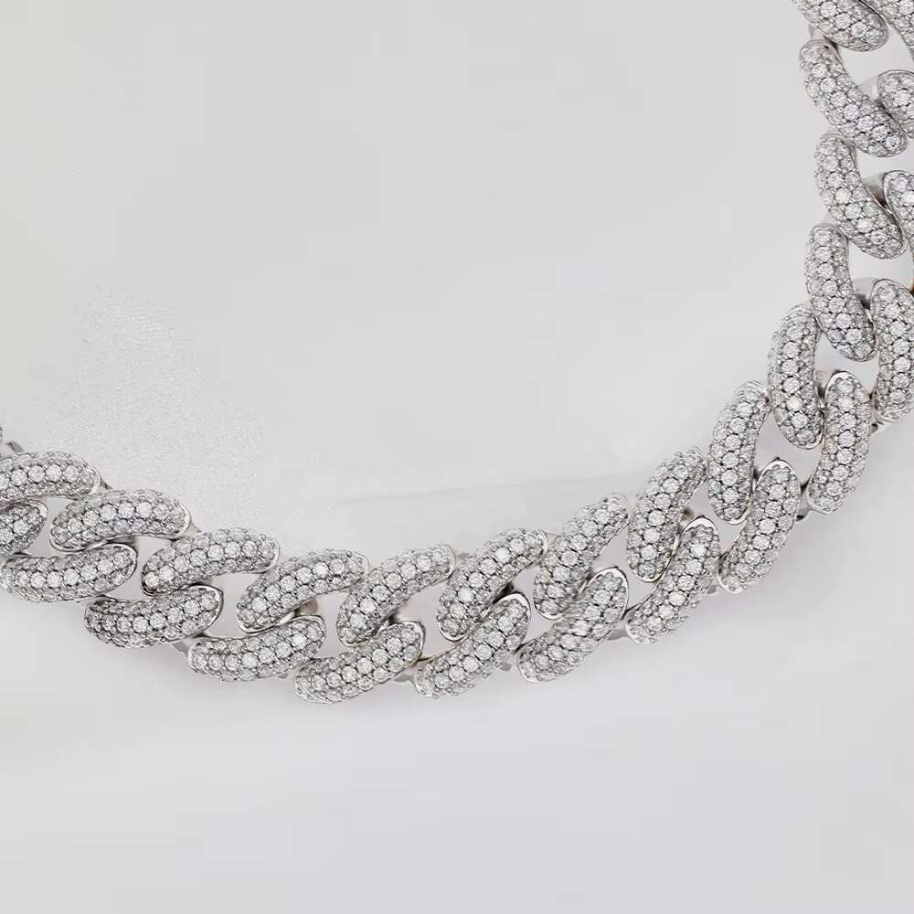 Premium S925 Moissanite Prong Custom Moissanite VVS Cuban Iced Out HipHop Link Chain Bracelet for Men With GRA Certificate