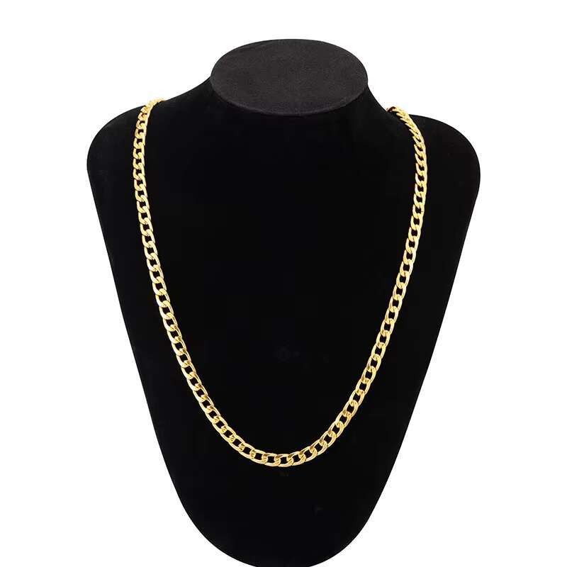 Mens New Fashion Gold Plated Necklace 6MM Thick Cuban Link Chain Hip Hop Bling Jewelry