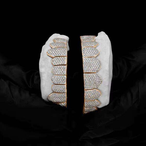 KIBO Jewelry HipHop Rapper VVS Teeth Mens IceCold Silver And GoldPlated Carbon Silicon Grillz