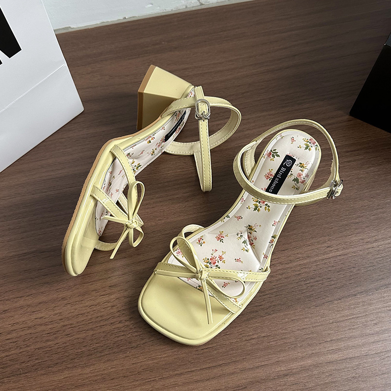 Ddmyoutdoor Floral Fairy Wedge Square Toe Slip On Sandals For Women Summer New Style To Match Skirts Outdoor Shoes