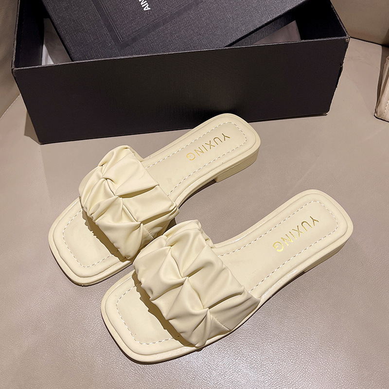 Ddmysports French Flat Sandals For Women Summer Fashion New Style With Skirt High End Beach Slippers Outdoor Shoes