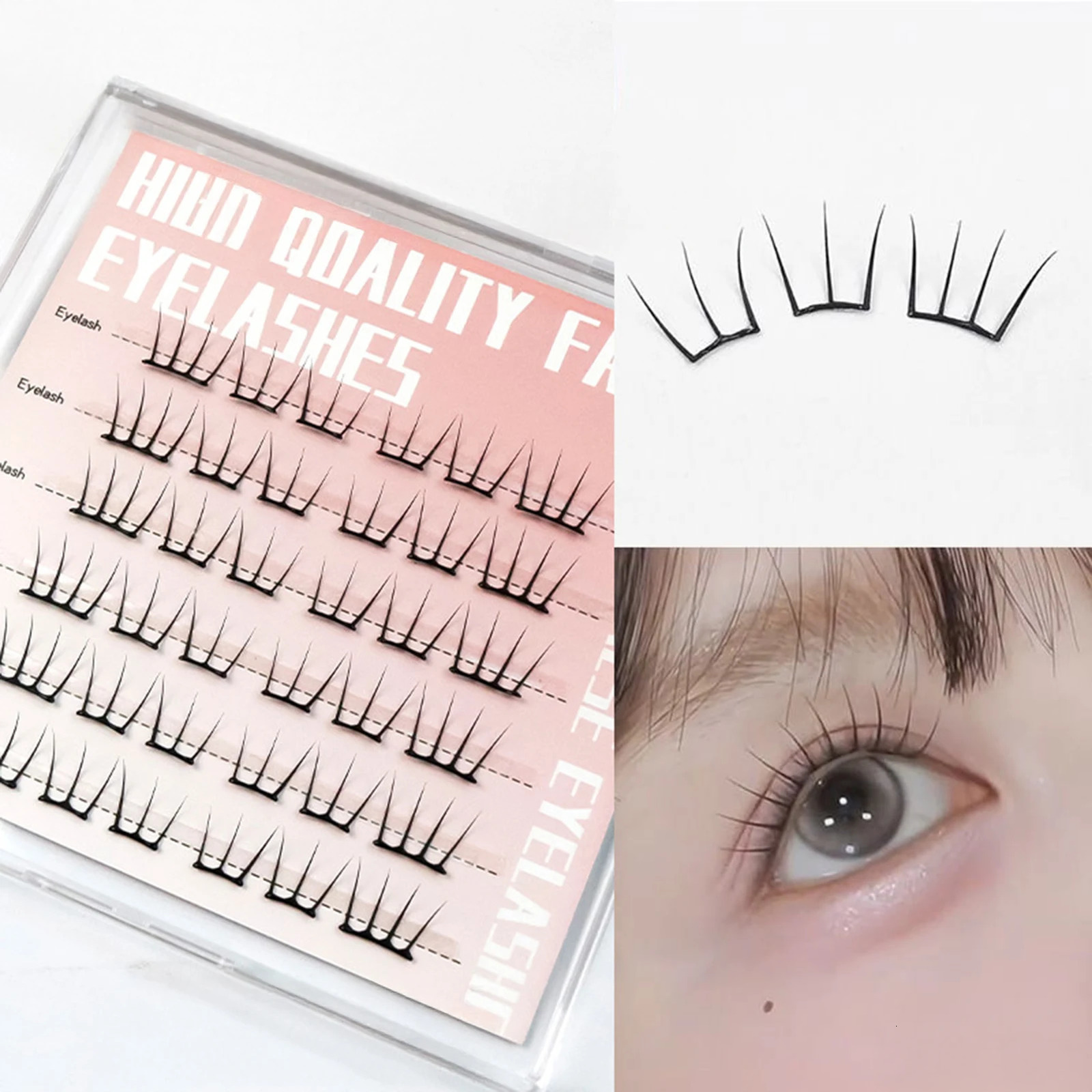 Self Adhesive DIY Lashes No Glue Needed Reusable Bottom Lash 5D Fluffy Cluster Eyelash Korean DIY Manga Lash Extension At Home 250614