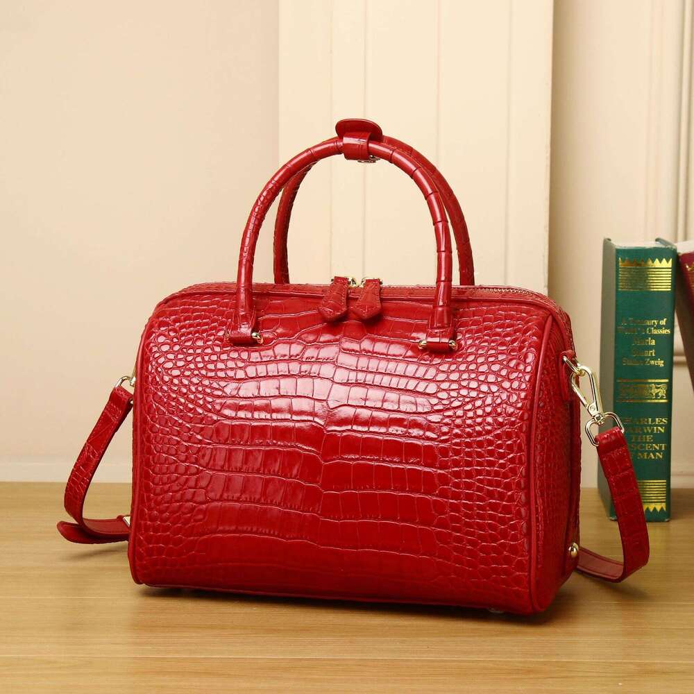 Crocodile Belly Pattern New Women's Handbag High-end Fashion Bucket Wedding Shoulder Crossbody Pillow Bag Trendy