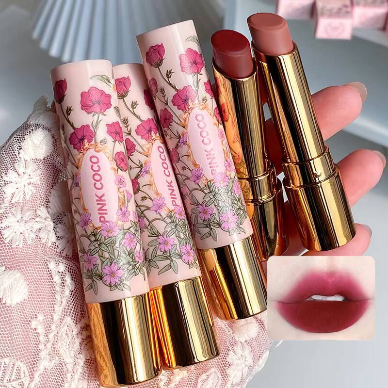 1PC Makeup Plum Matte Lipstick Waterproof Long Lasting Lip Stick Sexy Red Pink Velvet Nude Lipsticks Woman Cosmetics Maquiagem happy