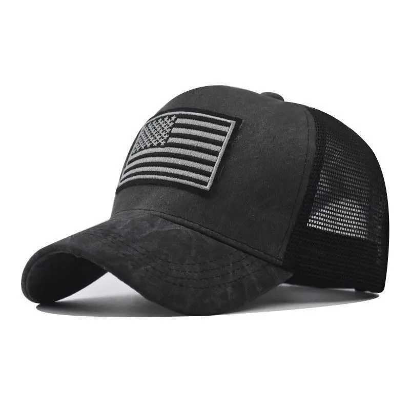Fashion Women Men USA Flag Mesh Baseball Cap Male Female Breathable Snapback Hats Unisex Trucker Hats Cap For Women Men W250614