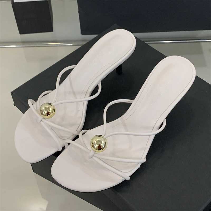 Eilyken Fashion Design Narrow Band Square Toe Slide Women Slippers Summer Thin Low Heels Party Dress Female Shoes Z250614